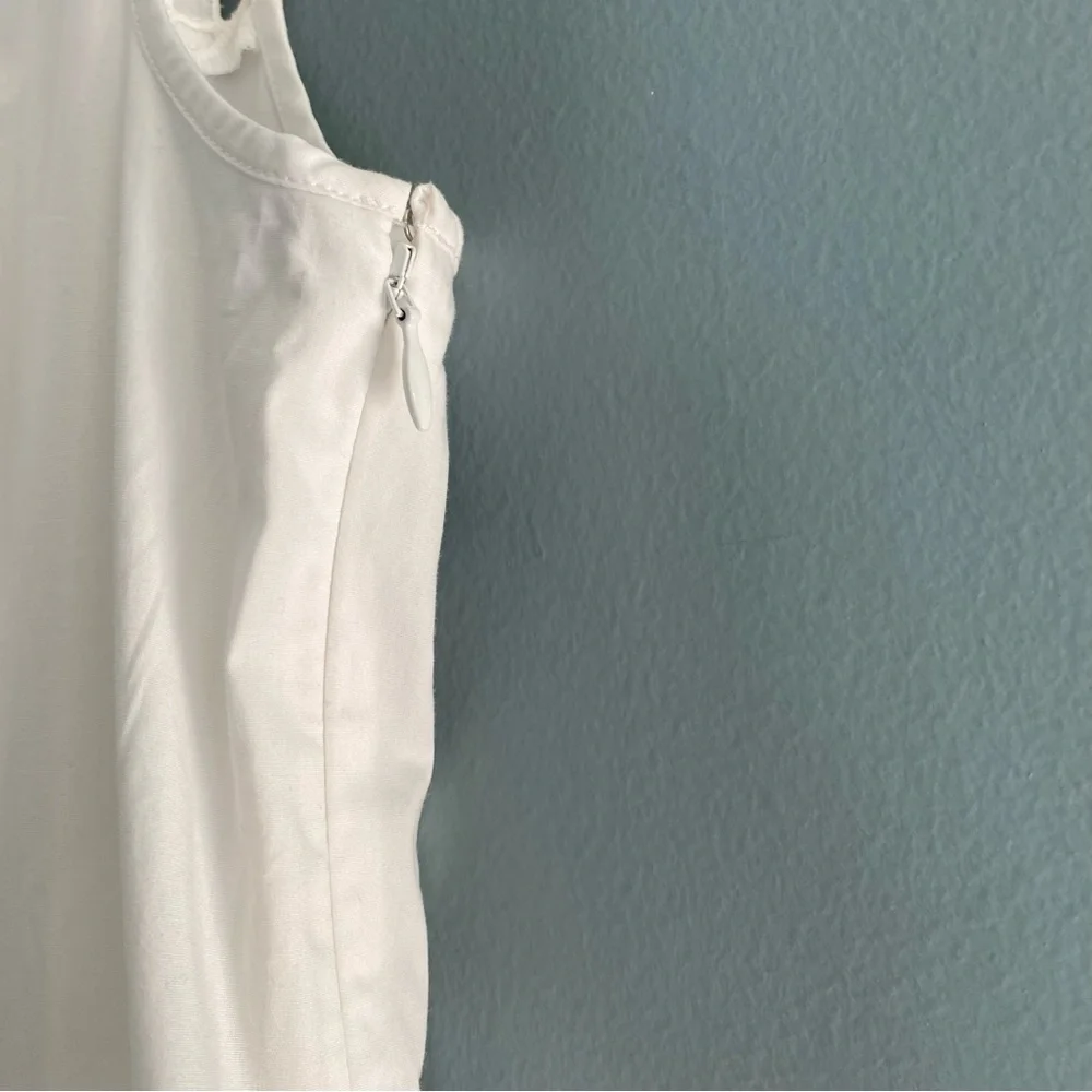 Ann Taylor White Eyelet Shirt Dress Sleeveless Button Down Sz 0 - Picture 5 of 11